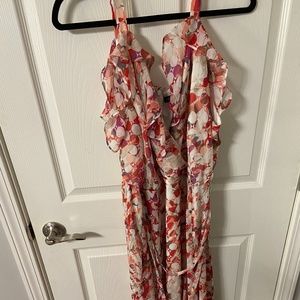 Pink Polka Dot Dress, Ruffle Sleeve